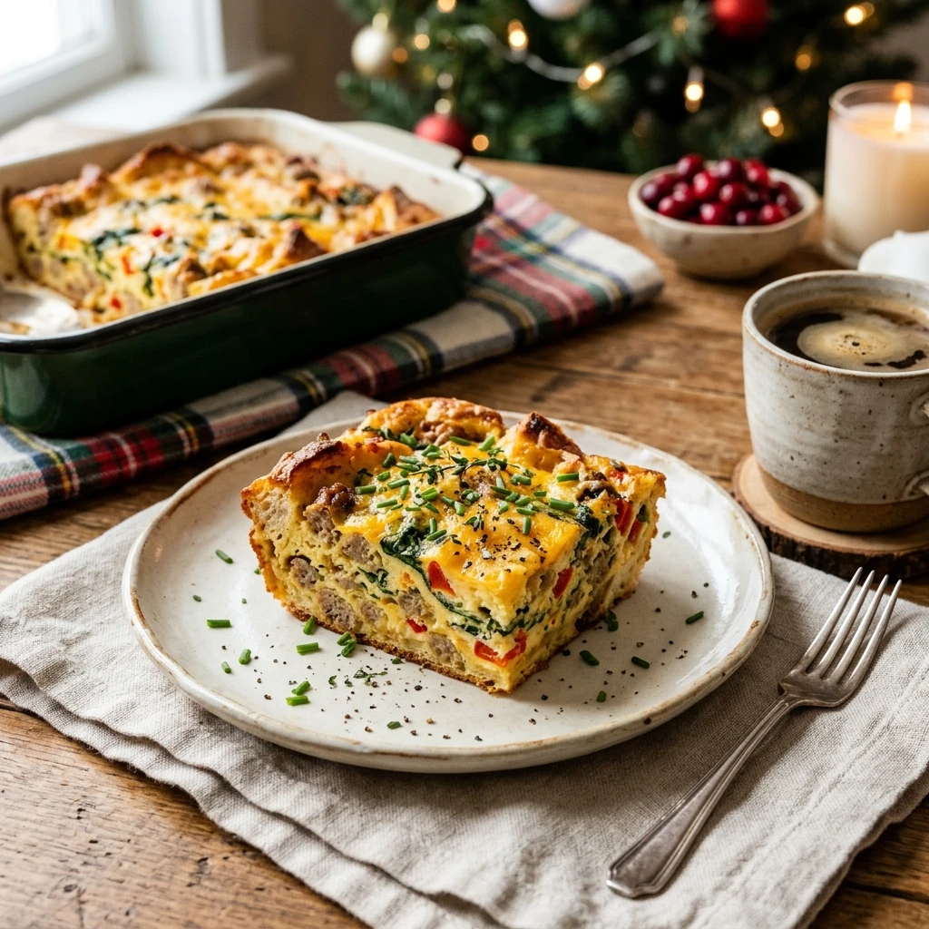 Make Ahead Christmas Breakfast Casserole Easy Brunch Cozy Family