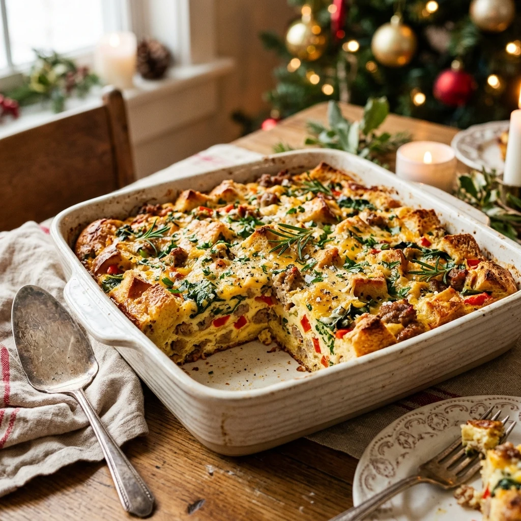 Make Ahead Christmas Breakfast Strata Easy Brunch Cozy Family