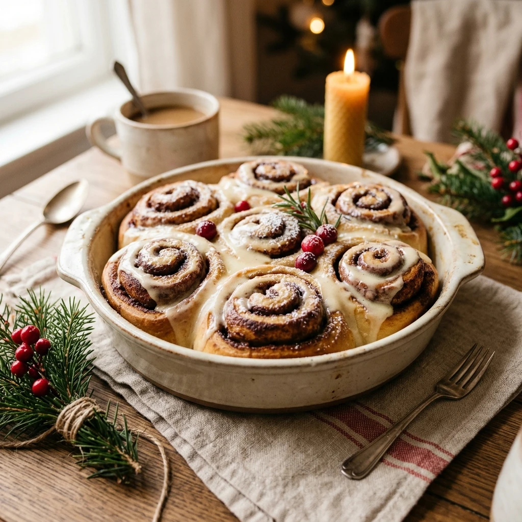 Make Ahead Christmas Cinnamon Rolls Easy Family Brunch Cozy Budget