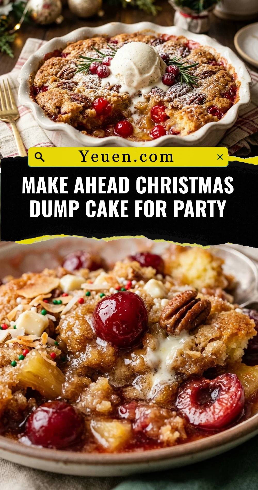 Make Ahead Christmas Dump Cake For Party