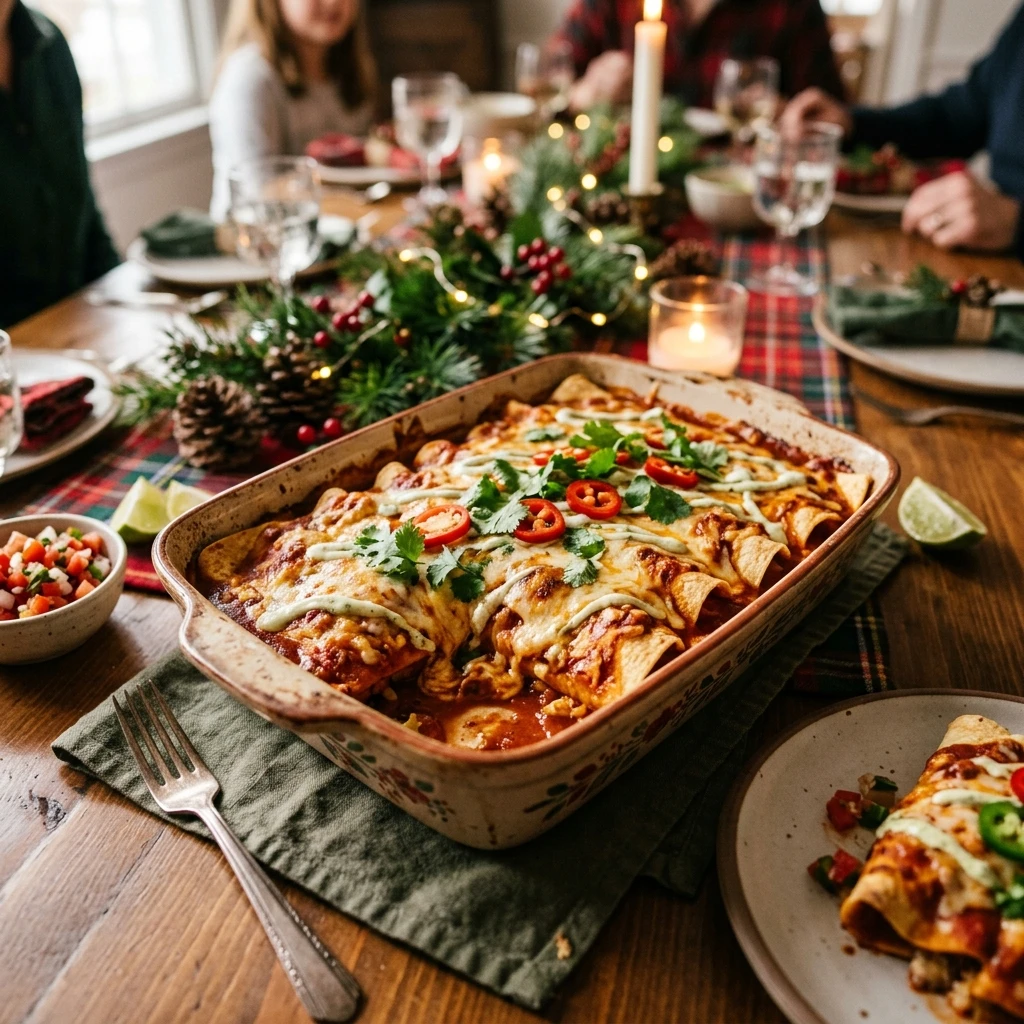 Make Ahead Christmas Enchiladas Easy Cozy Family Dinner Budget