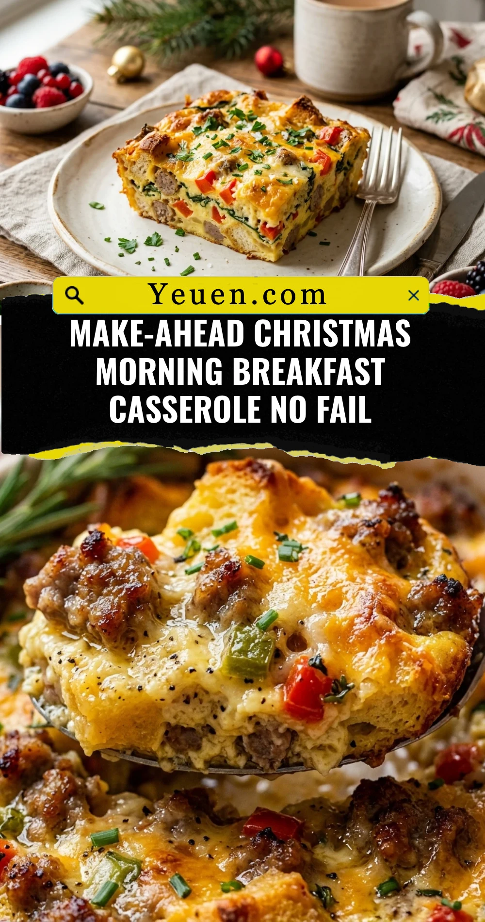Make-Ahead Christmas Morning Breakfast Casserole No Fail