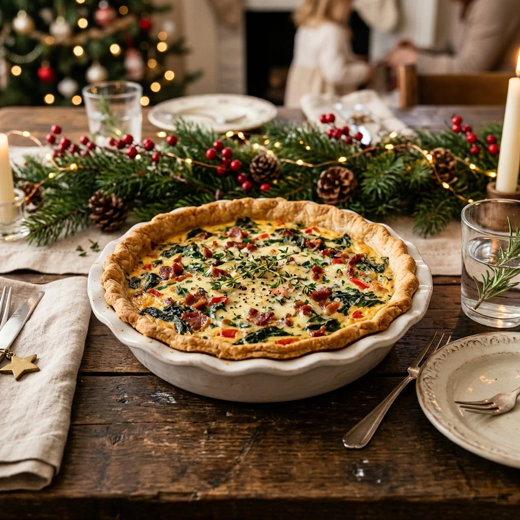 Make Ahead Christmas Quiche Easy Brunch Cozy Family
