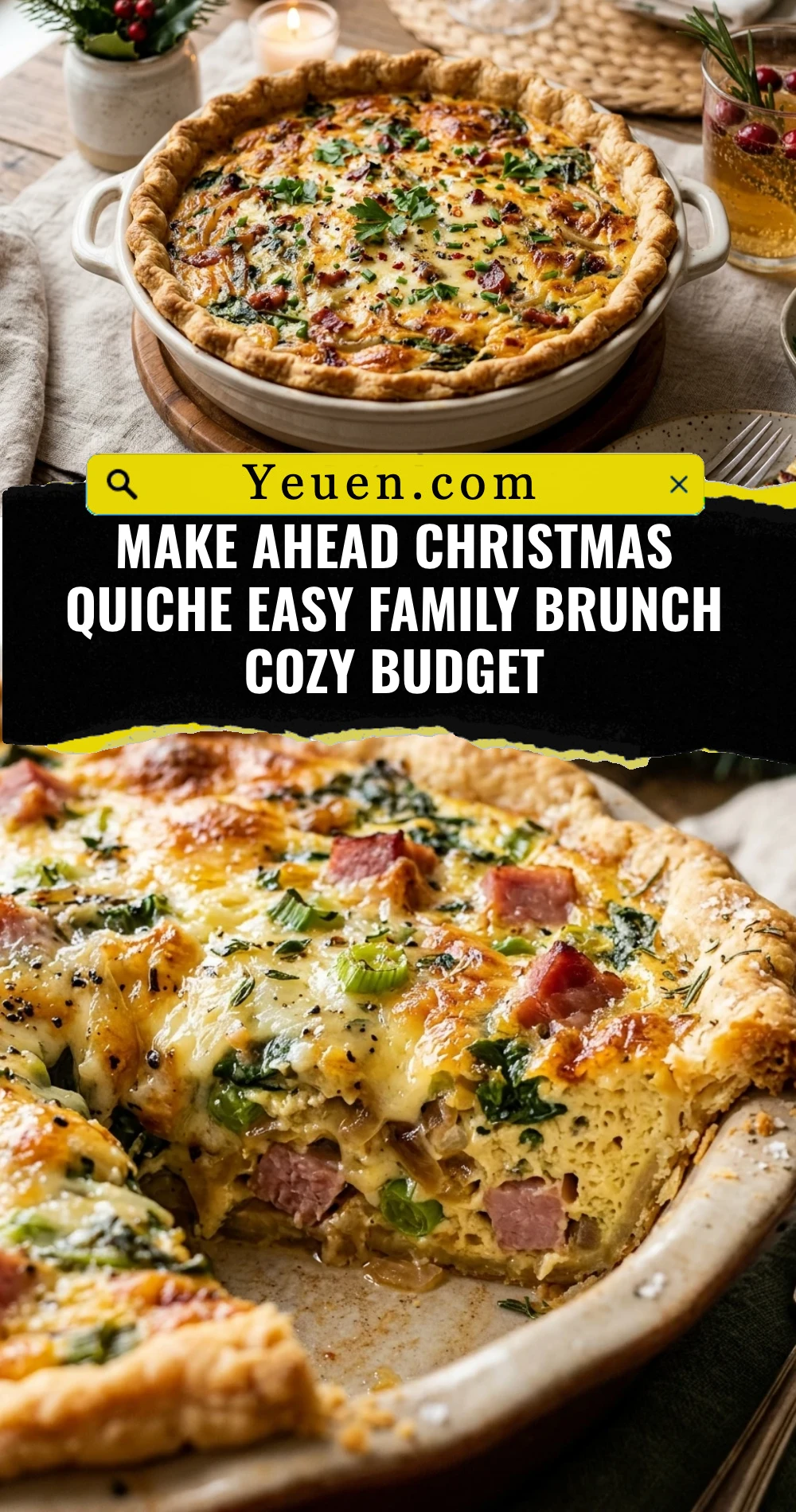 Make Ahead Christmas Quiche Easy Family Brunch Cozy Budget