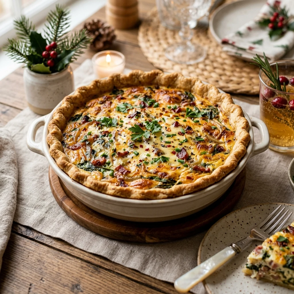 Make Ahead Christmas Quiche Easy Family Brunch Cozy Budget