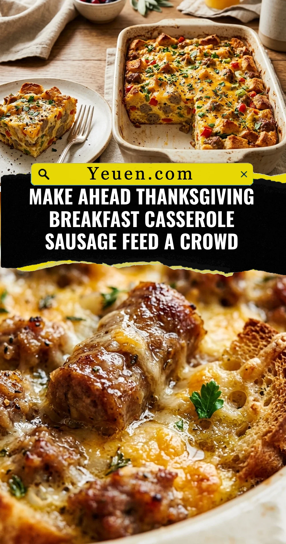 Make Ahead Thanksgiving Breakfast Casserole Sausage Feed A Crowd