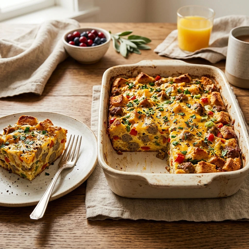 Make Ahead Thanksgiving Breakfast Casserole Sausage Feed A Crowd