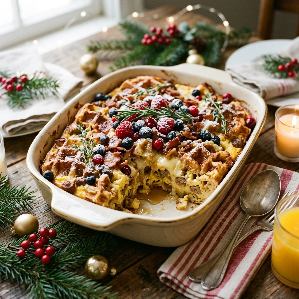 Make Ahead Waffle Casserole Christmas Easy Feed A Crowd