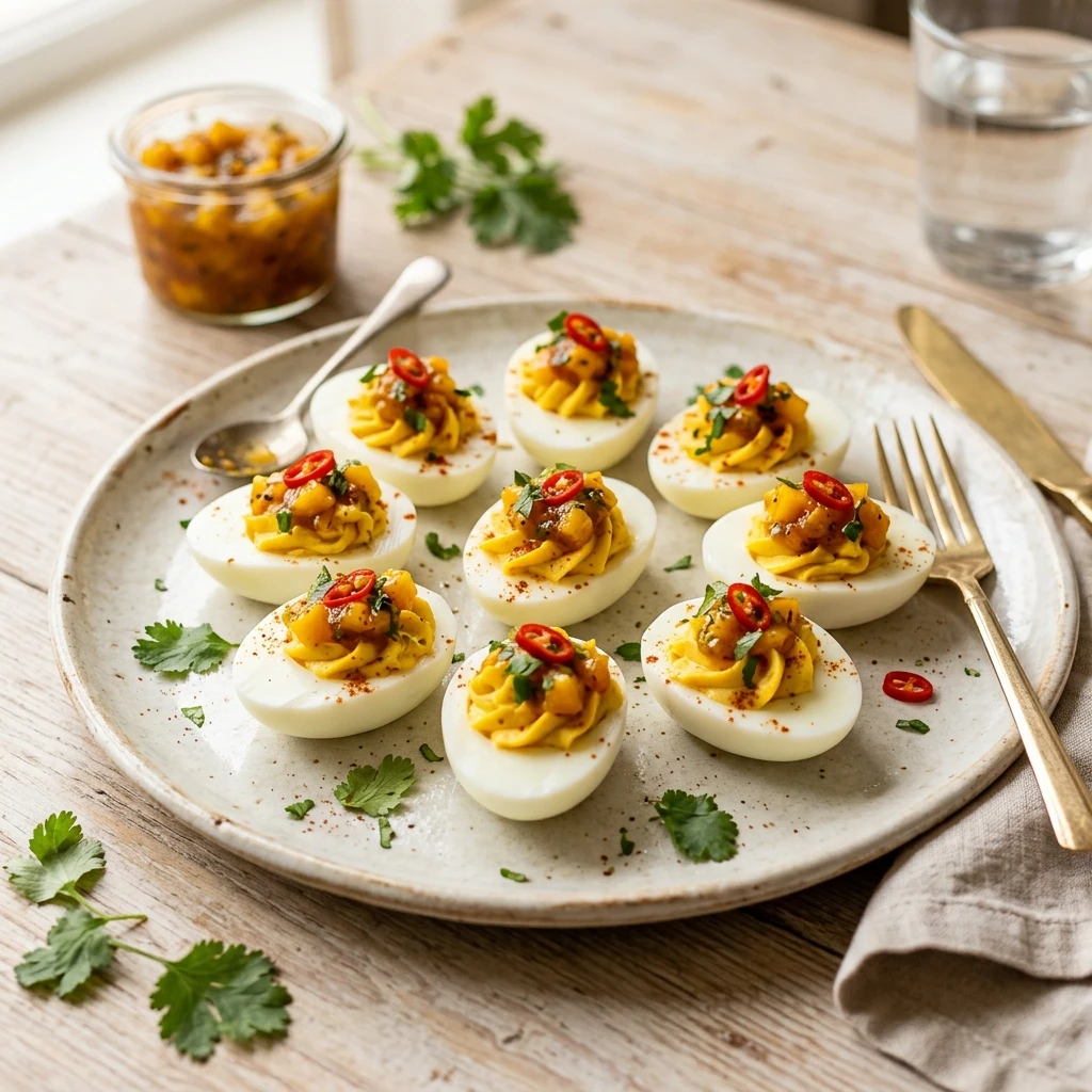 Mango Chutney Deviled Eggs Sweet