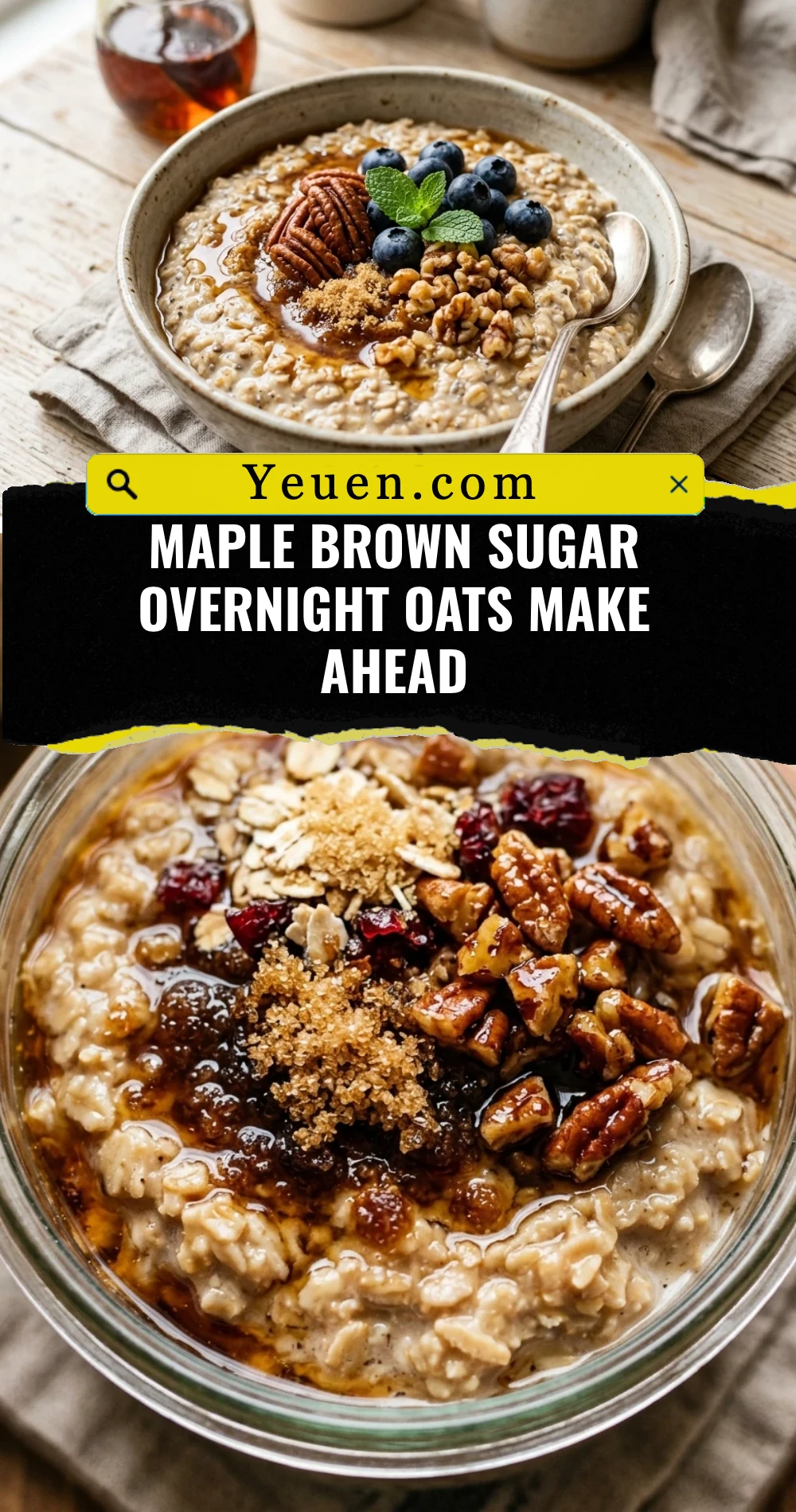 Maple Brown Sugar Overnight Oats Make Ahead