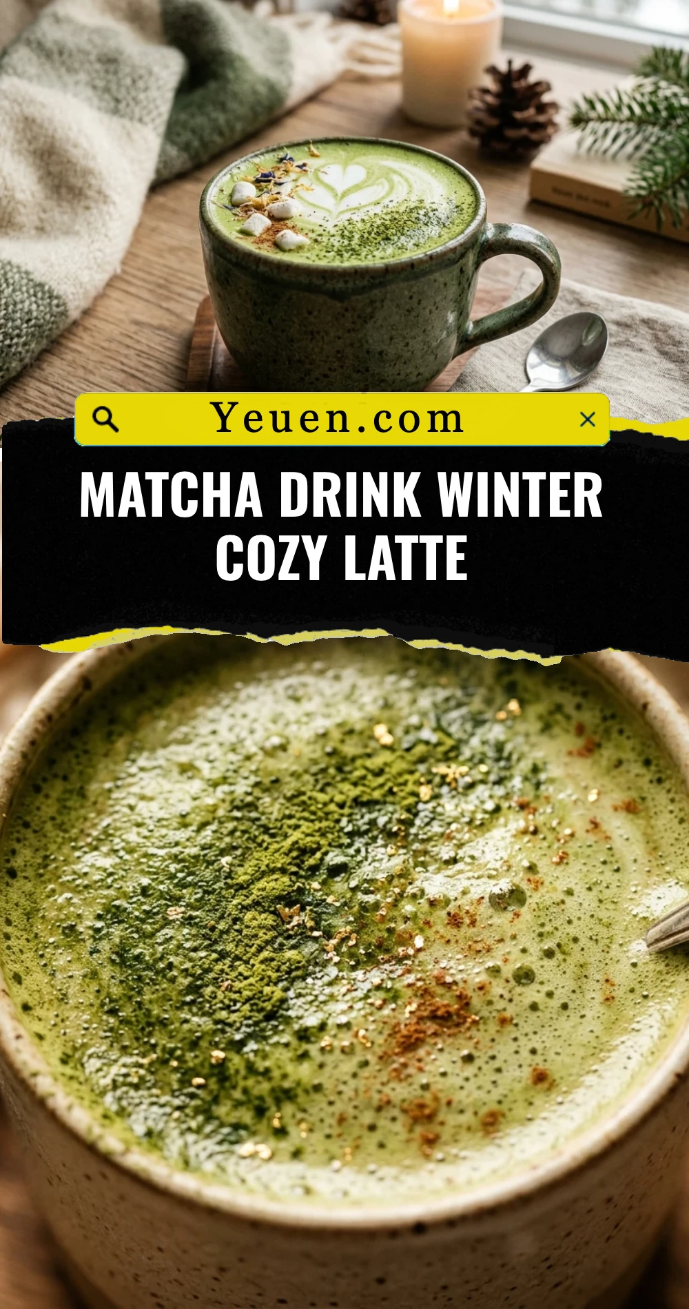 Matcha Drink Winter Cozy Latte