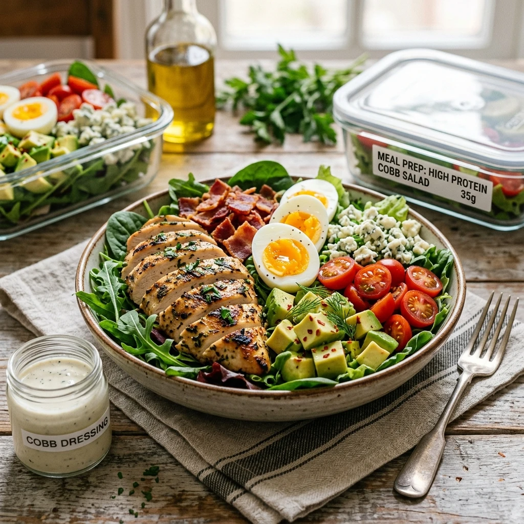 Meal Prep High Protein Cobb Salad 35g