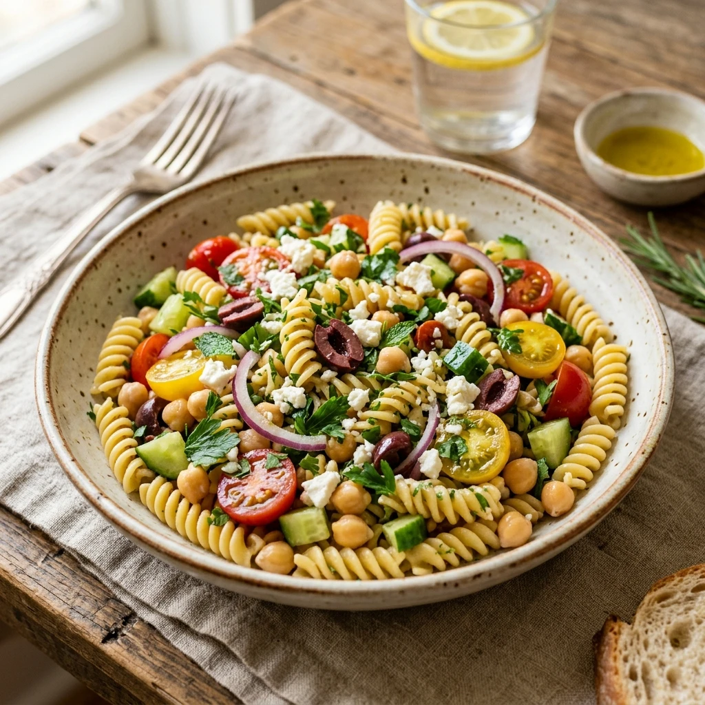 Mediterranean Chickpea Pasta Salad