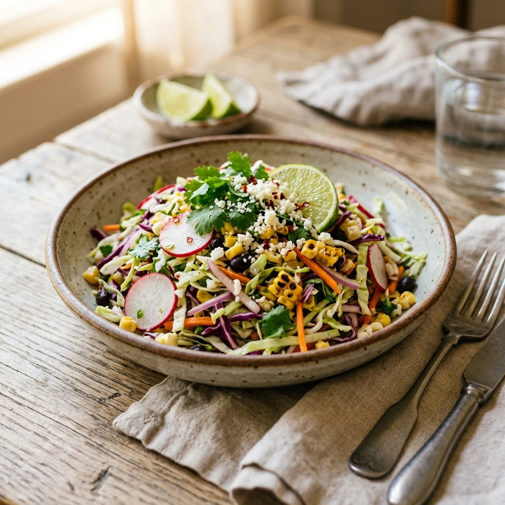Mexican Cabbage Slaw No Mayo Crunchy