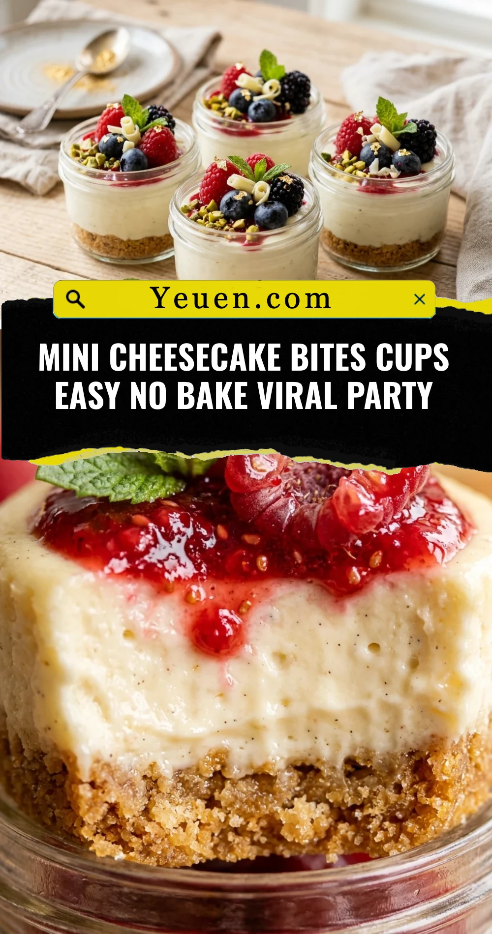 Mini Cheesecake Bites Cups Easy No Bake Viral Party