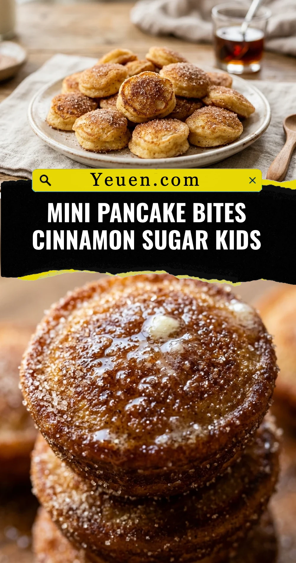 Mini Pancake Bites Cinnamon Sugar Kids