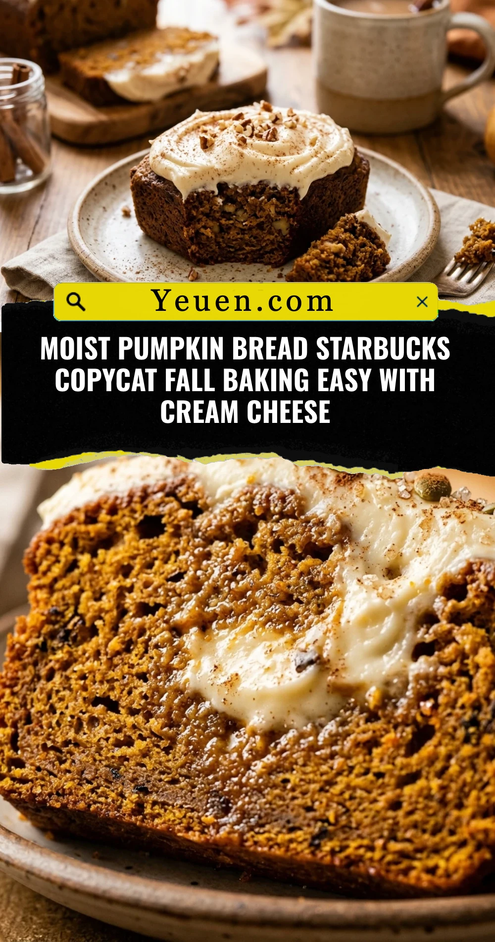 Moist Pumpkin Bread Starbucks Copycat Fall Baking Easy With Cream Cheese