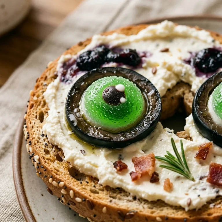 Monster Eye Bagels Halloween Breakfast