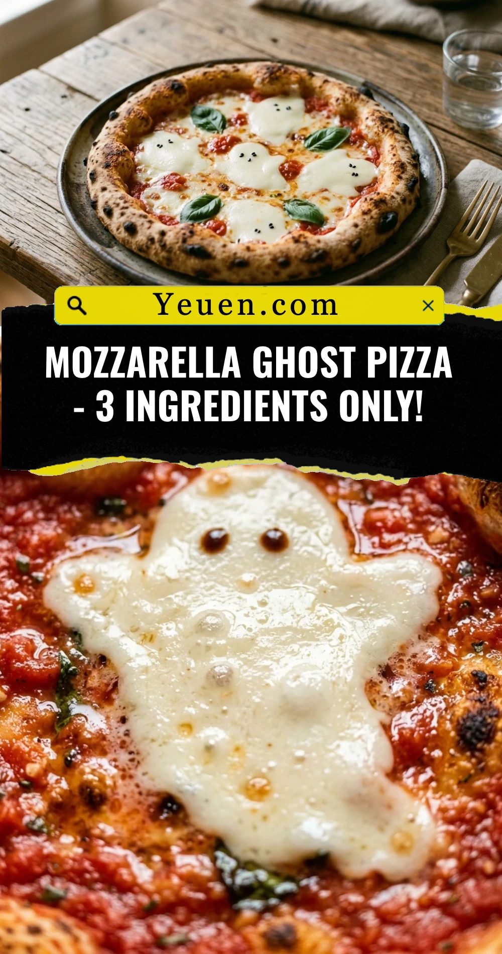 Mozzarella Ghost Pizza - 3 Ingredients Only!