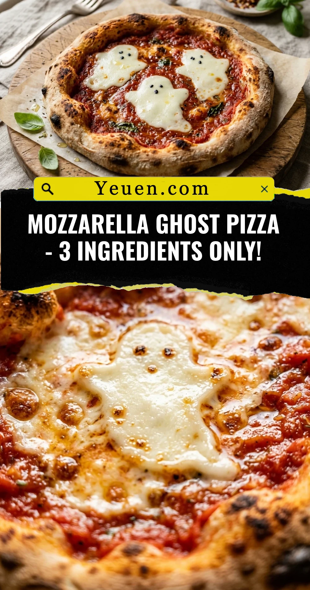 Mozzarella Ghost Pizza - 3 Ingredients Only!