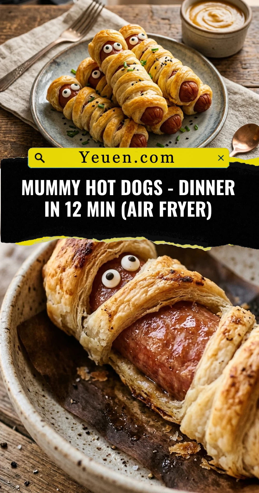 Mummy Hot Dogs - Dinner In 12 Min (Air Fryer)