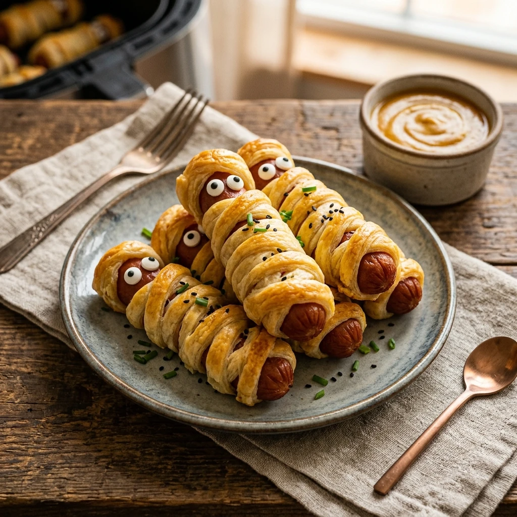 Mummy Hot Dogs - Dinner In 12 Min (Air Fryer)