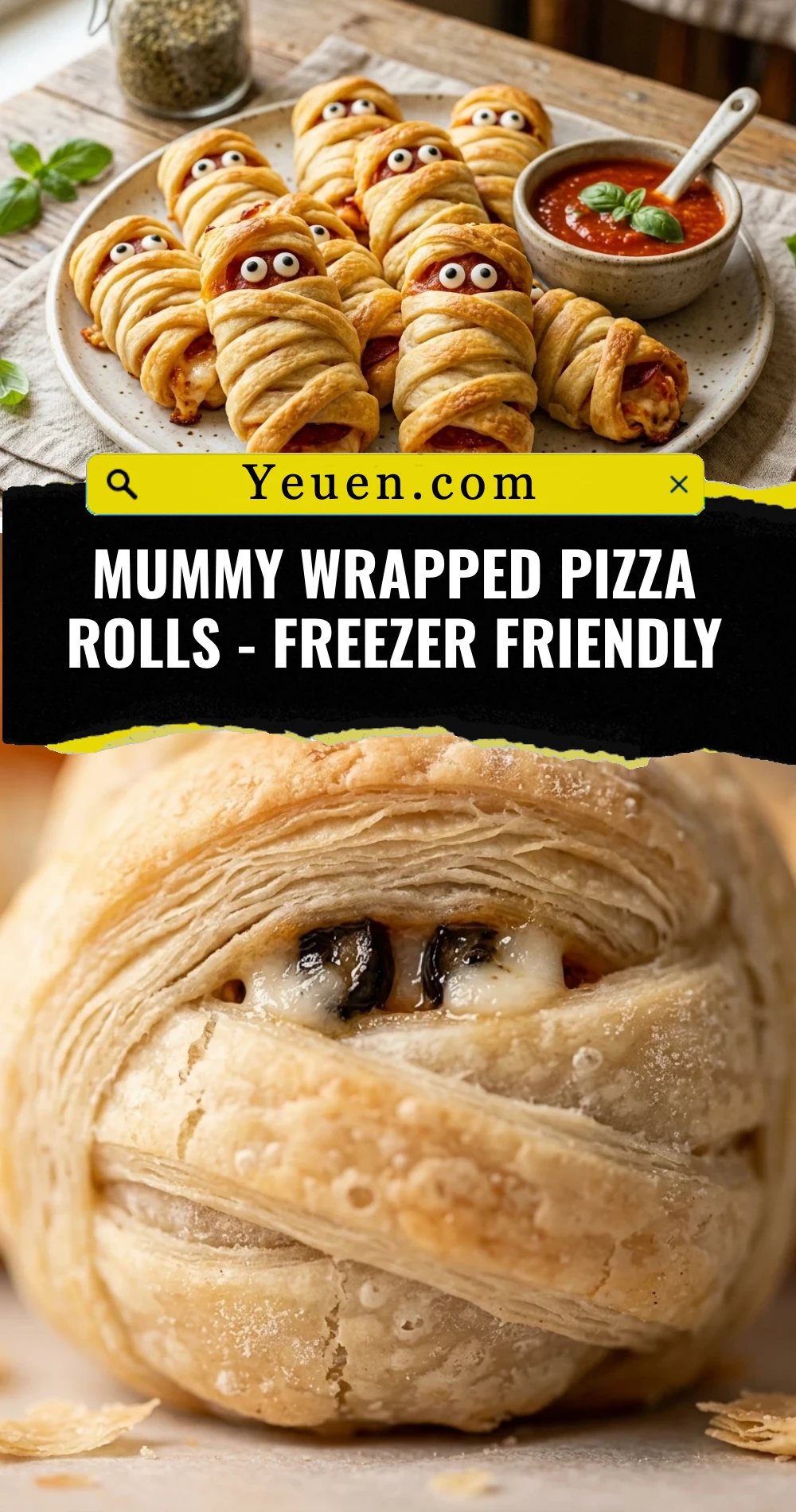 Mummy Wrapped Pizza Rolls - Freezer Friendly
