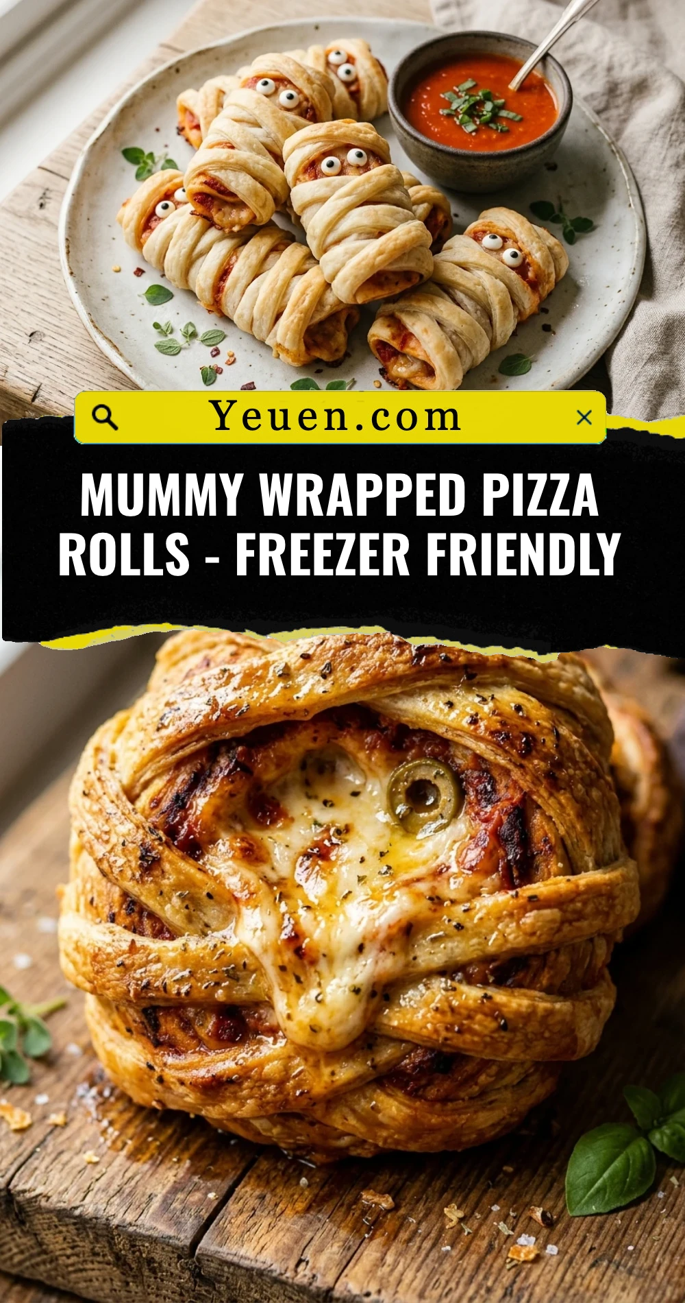 Mummy Wrapped Pizza Rolls - Freezer Friendly