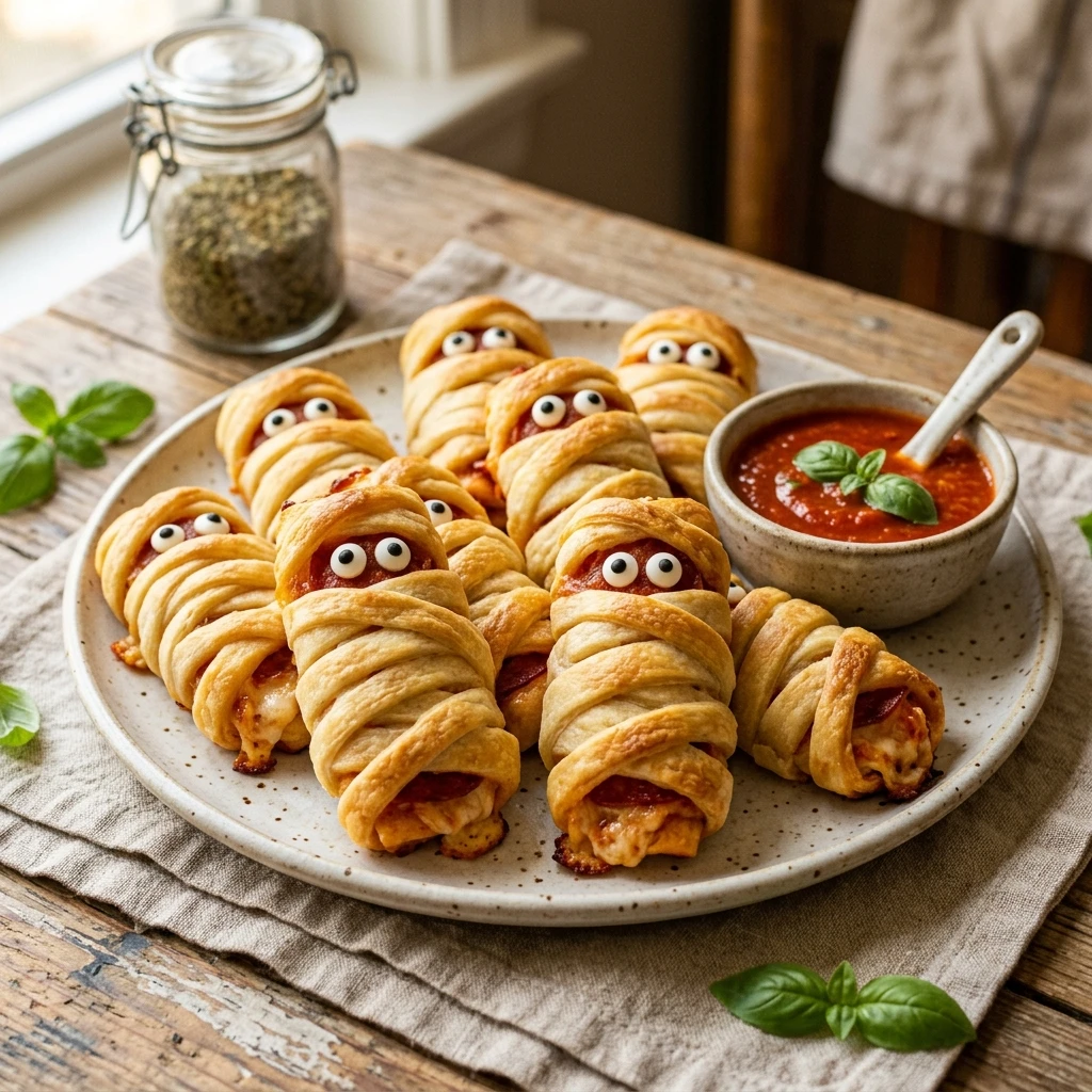 Mummy Wrapped Pizza Rolls - Freezer Friendly