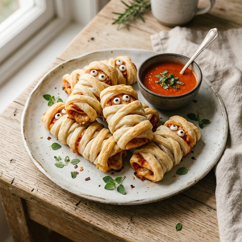 Mummy Wrapped Pizza Rolls - Freezer Friendly