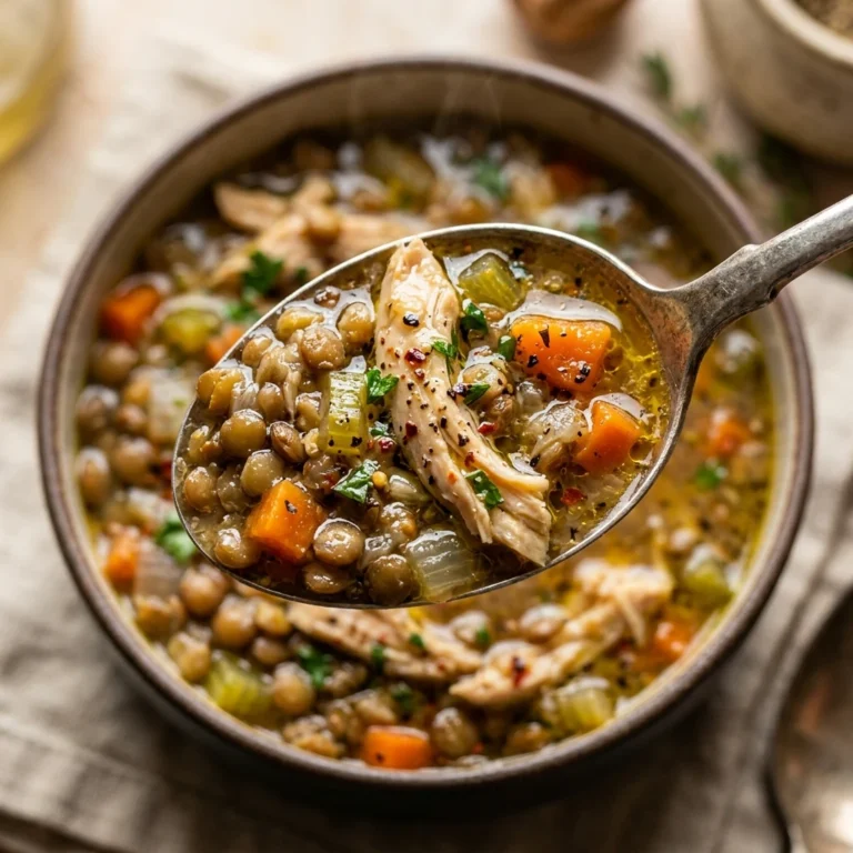 New Year High Protein Chicken And Lentil Soup Crockpot Under $20 Feeds 8