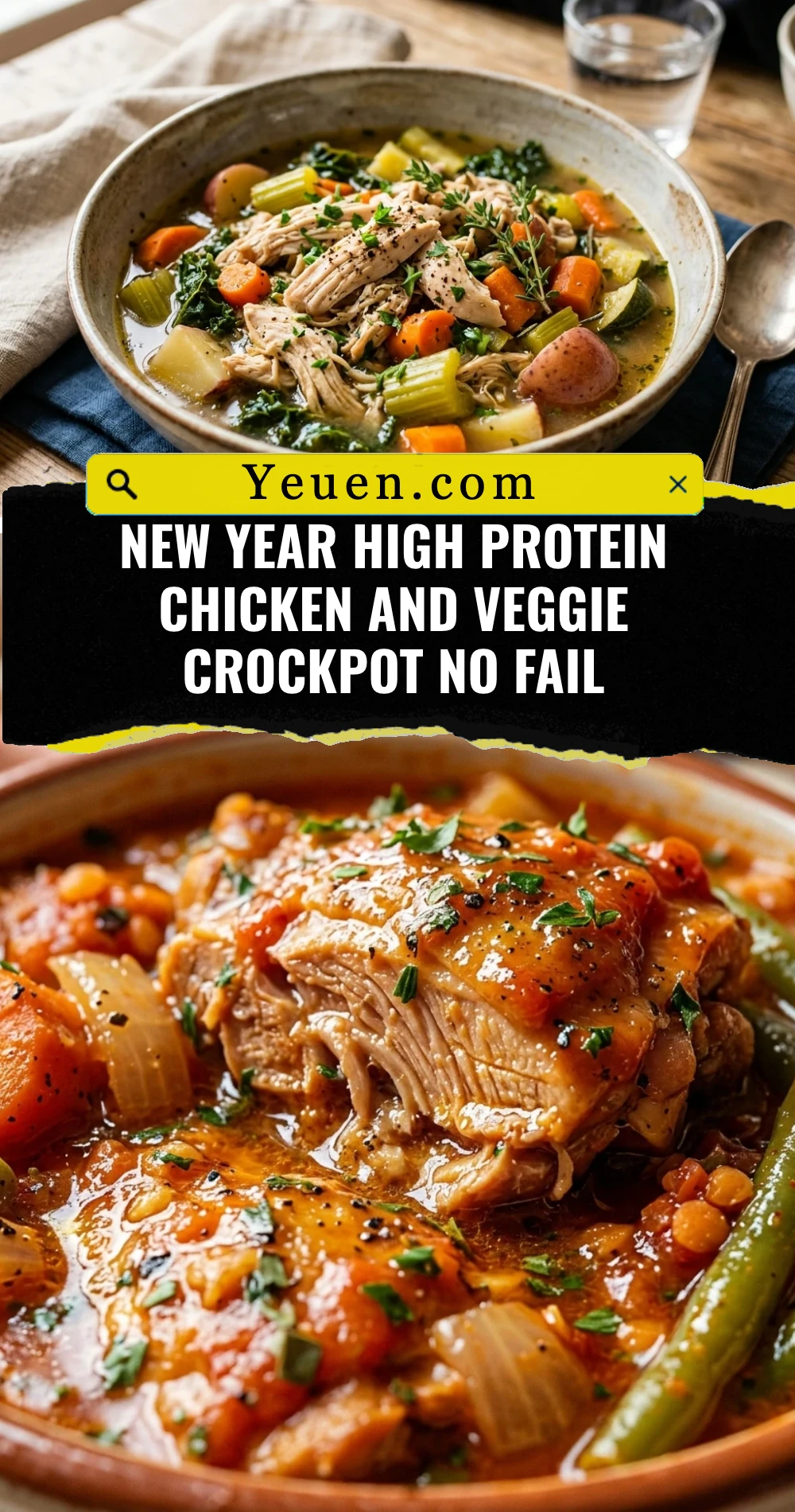 New Year High Protein Chicken And Veggie Crockpot No Fail