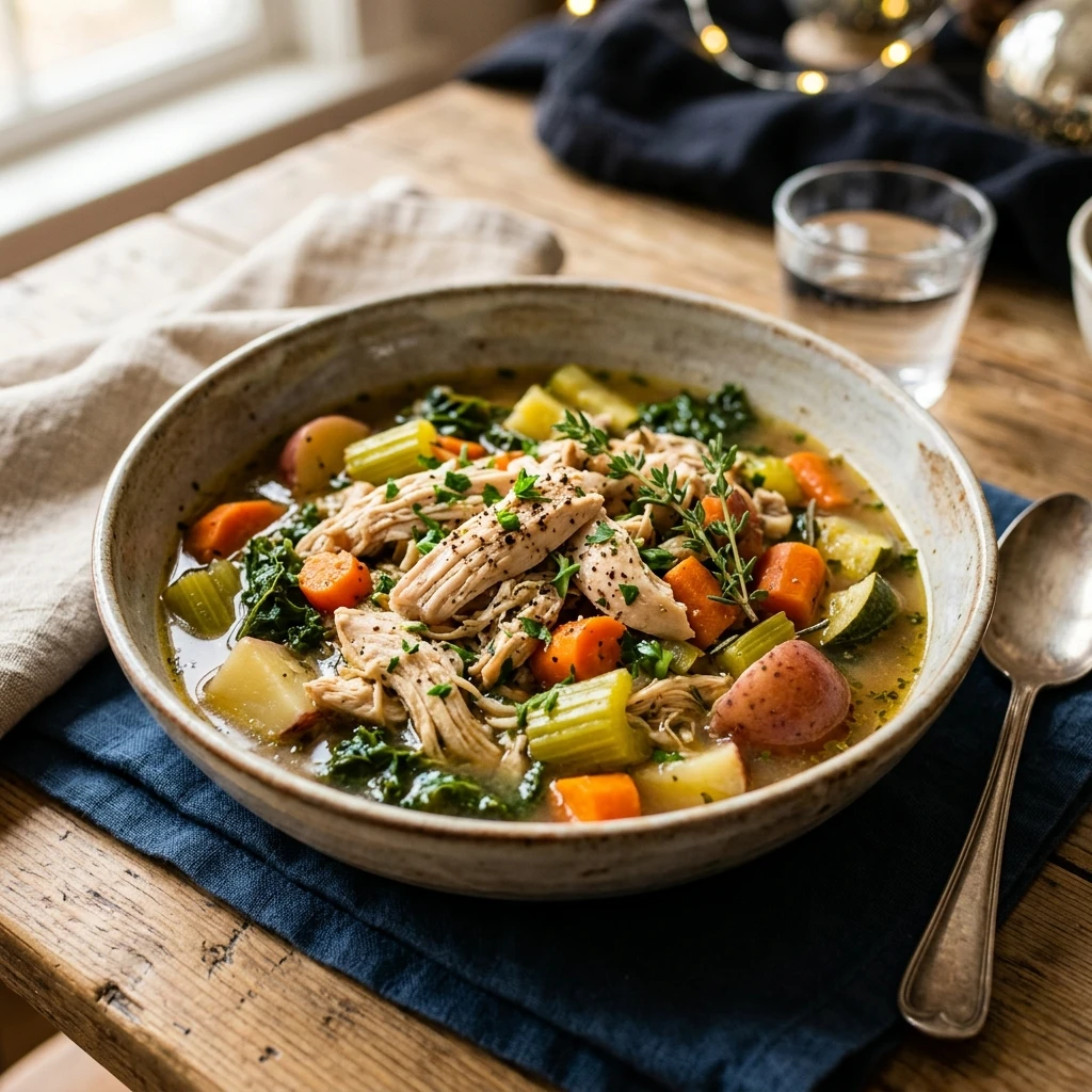 New Year High Protein Chicken And Veggie Crockpot No Fail