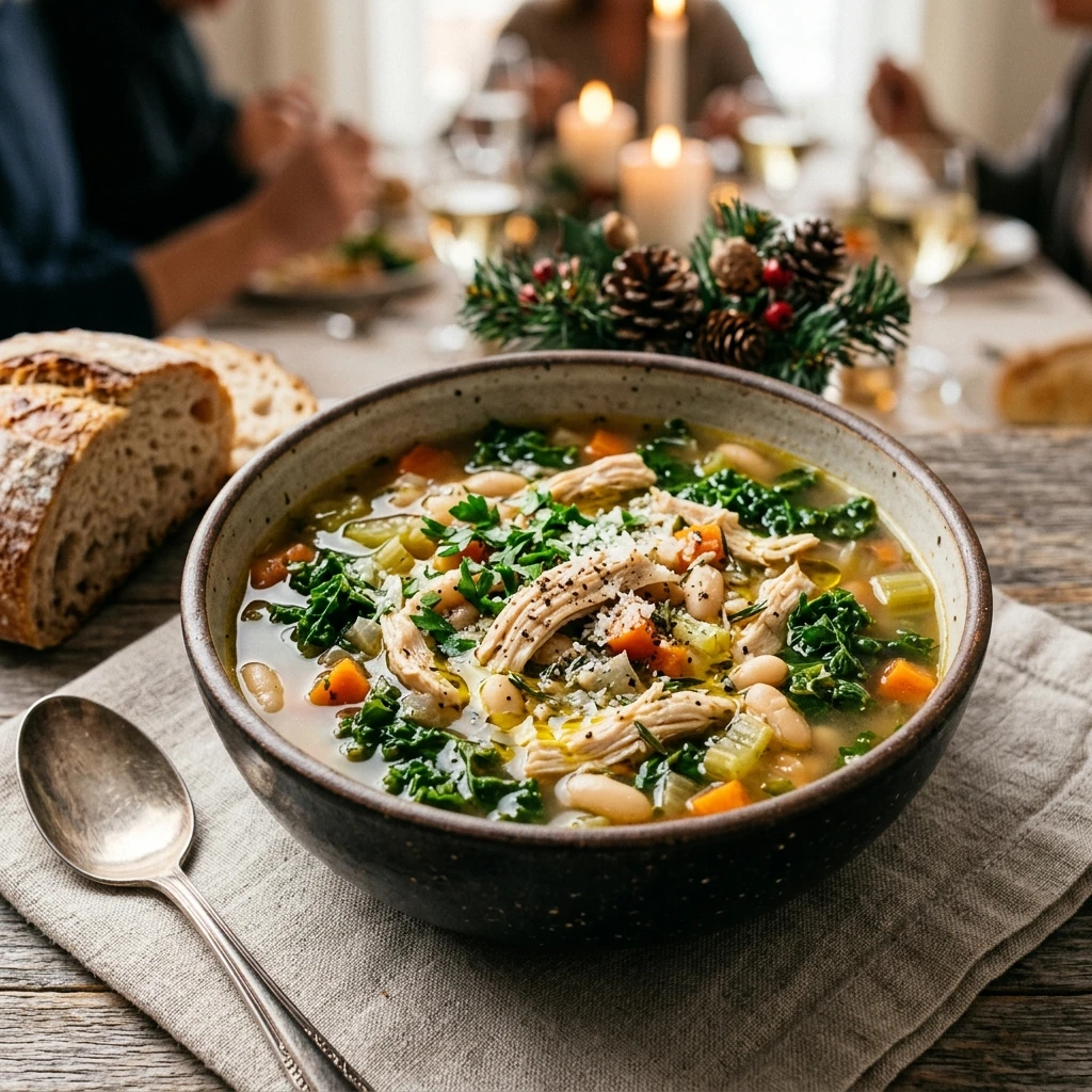 New Year High Protein Crockpot Chicken And Kale Soup Under $20 Feeds 8