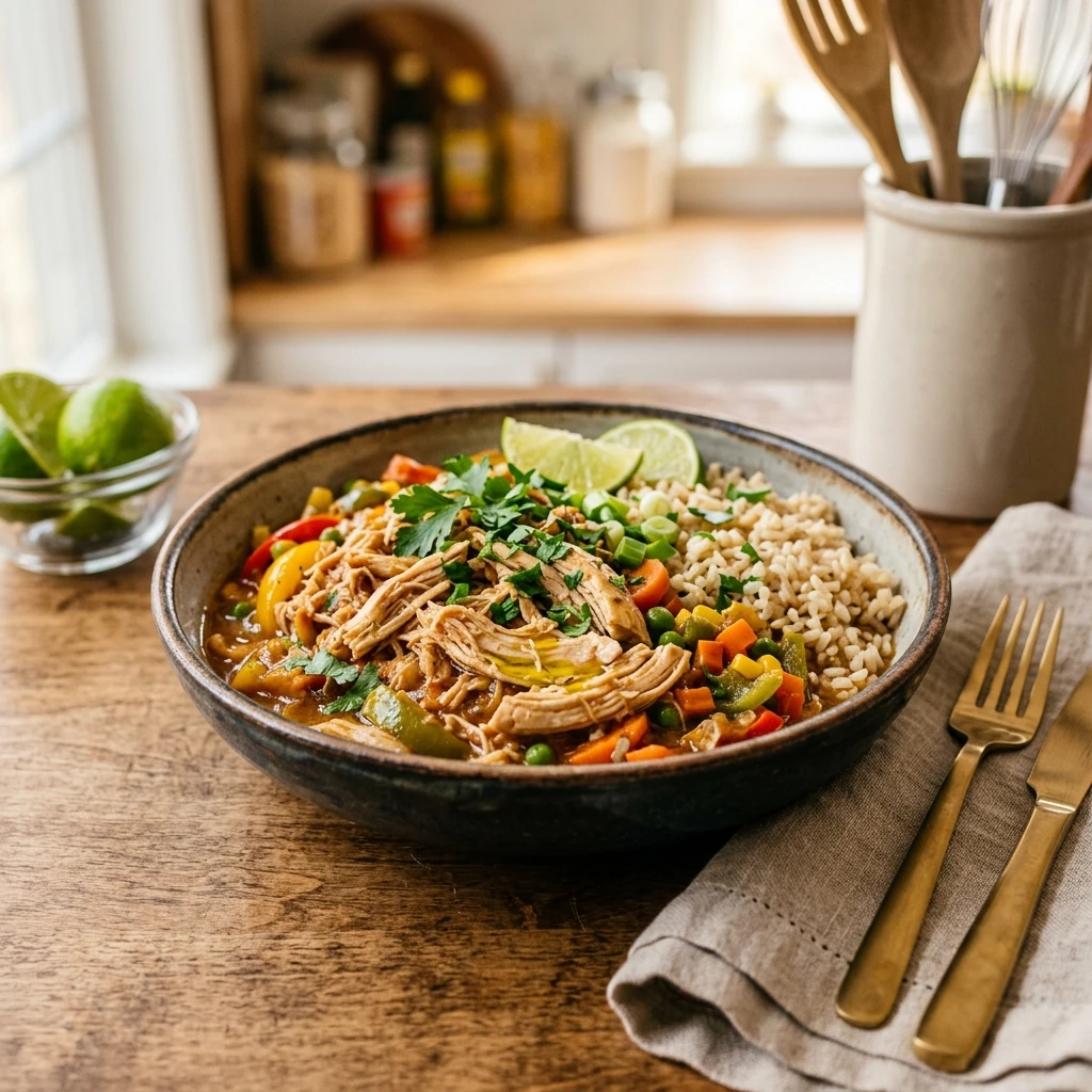 New Year High Protein Meal Prep Chicken And Rice Crockpot Under $20 Feeds 8