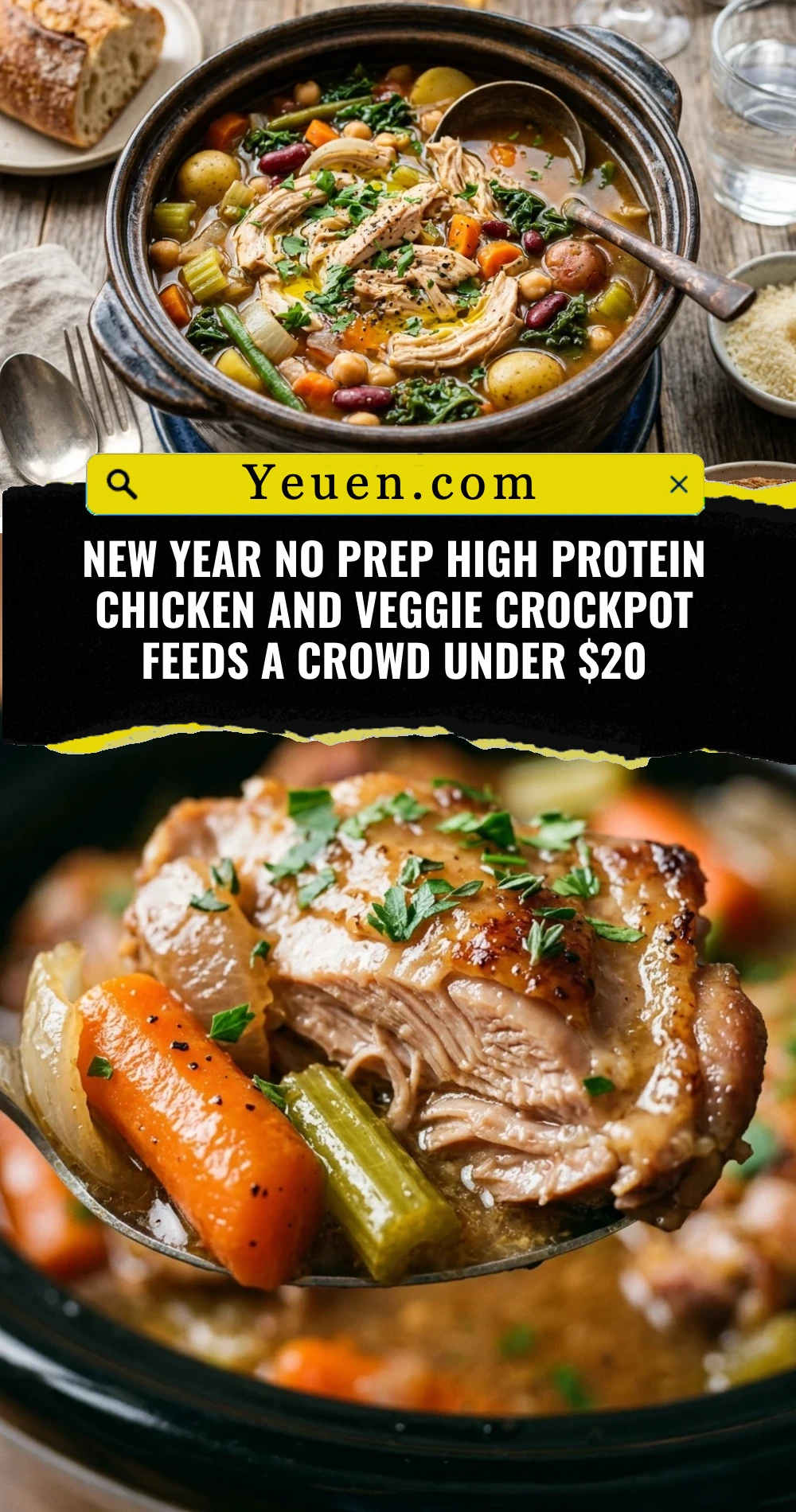 New Year No Prep High Protein Chicken And Veggie Crockpot Feeds A Crowd Under $20