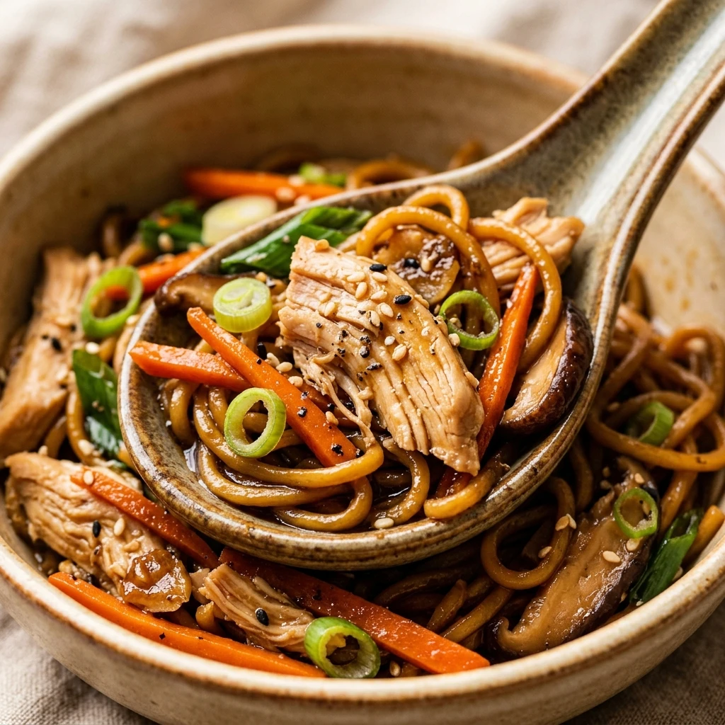 New Year No Prep High Protein Chicken Lo Mein Crockpot Under $20 Feeds A Crowd