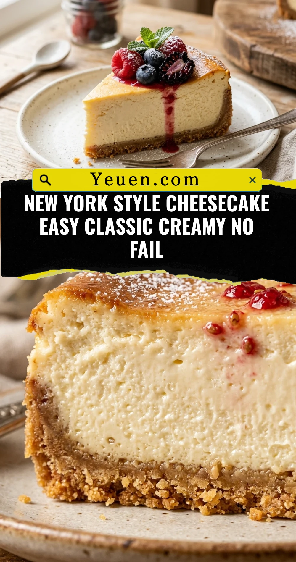 New York Style Cheesecake Easy Classic Creamy No Fail