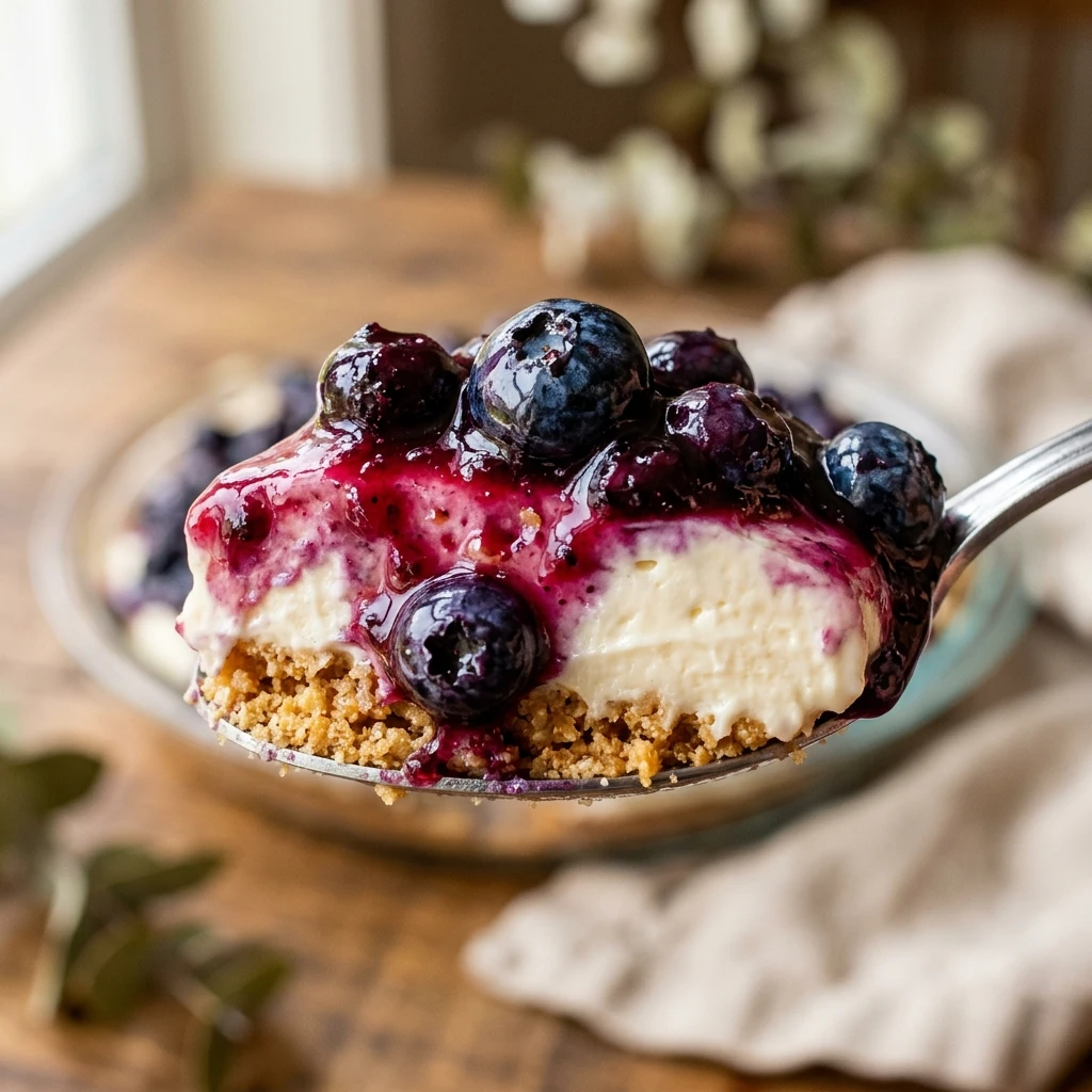 No Bake Blueberry Cheesecake Easy 3 Ingredient No Bake Viral 2026