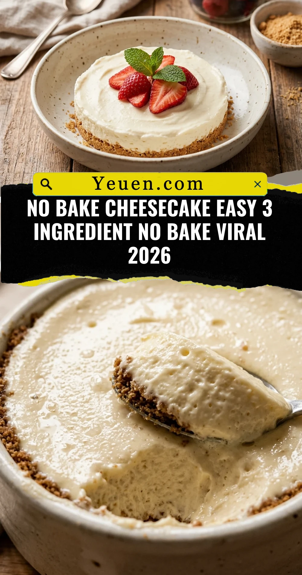 No Bake Cheesecake Easy 3 Ingredient No Bake Viral 2026