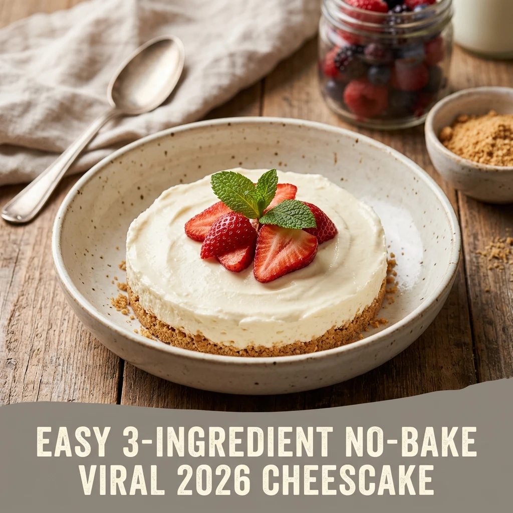 No Bake Cheesecake Easy 3 Ingredient No Bake Viral 2026
