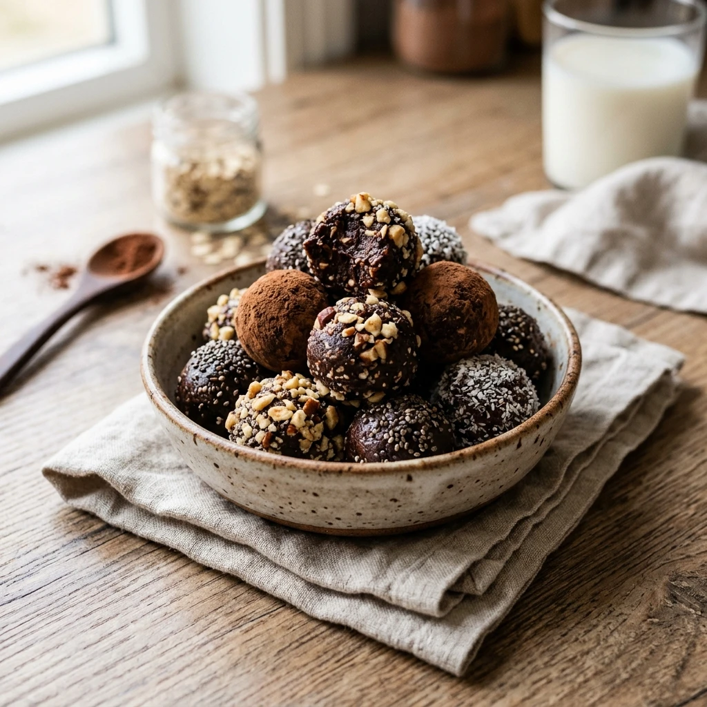No Bake Chocolate Energy Balls Easy Healthy No Bake Dessert