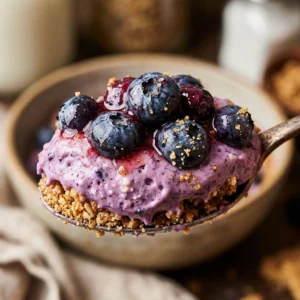 No Bake Cottage Cheese Blueberry Cheesecake High Protein Viral 3 Ingredient