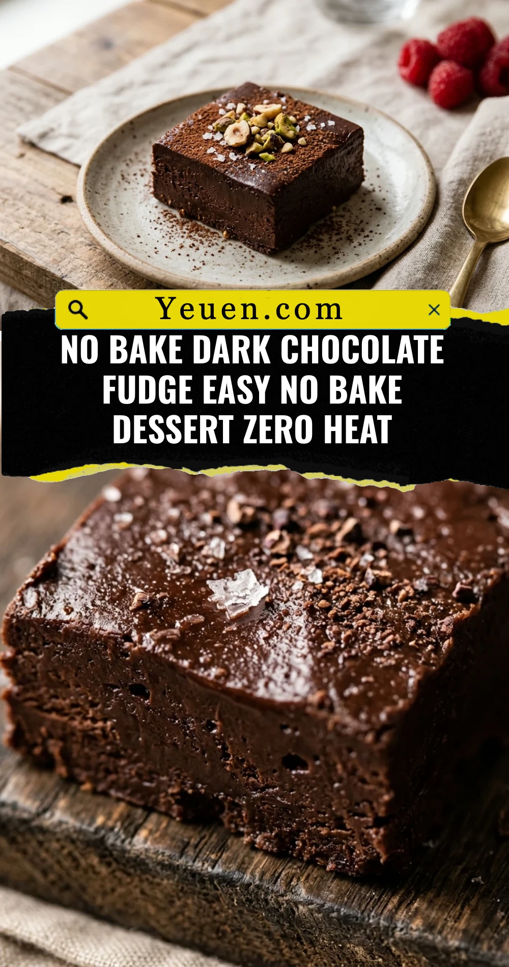 No Bake Dark Chocolate Fudge Easy No Bake Dessert Zero Heat