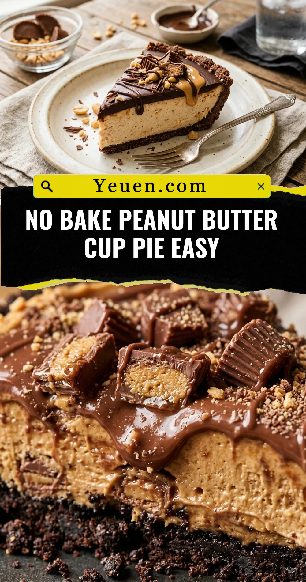 No Bake Peanut Butter Cup Pie Easy