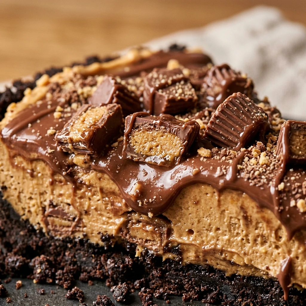 No Bake Peanut Butter Cup Pie Easy