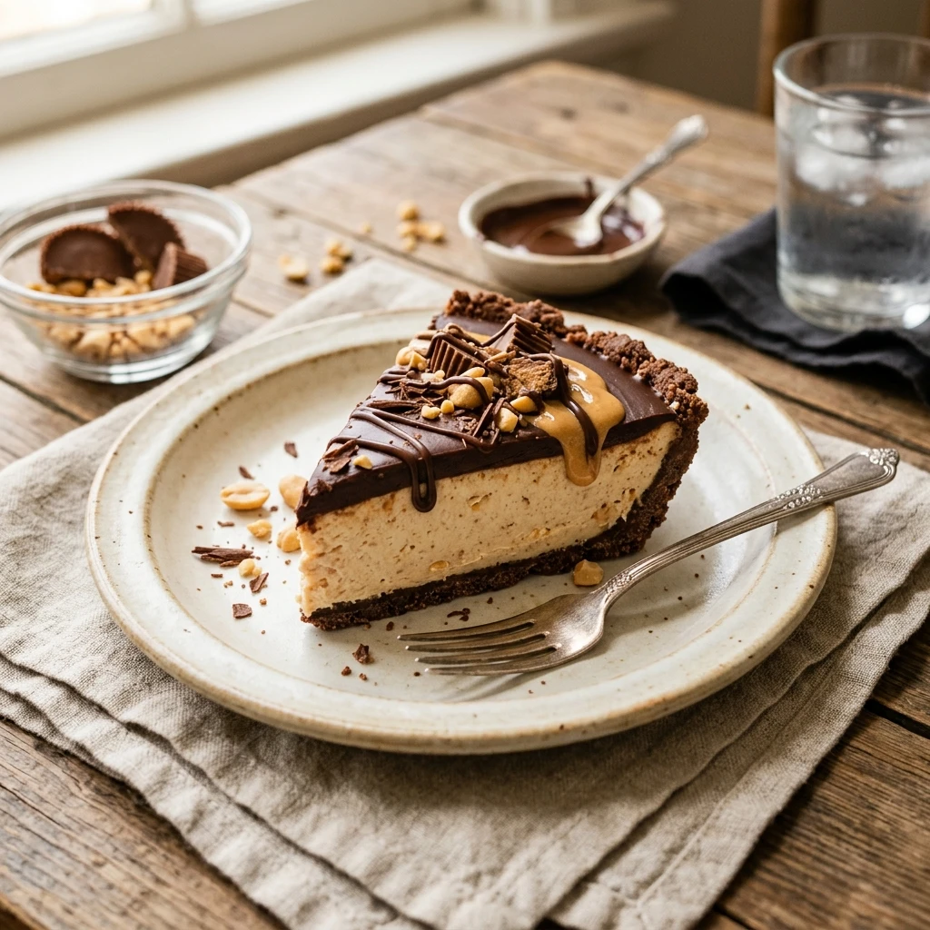 No Bake Peanut Butter Cup Pie Easy