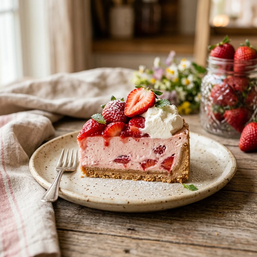 No Bake Strawberry Cake Easy 3 Ingredient No Fail Bakery Style