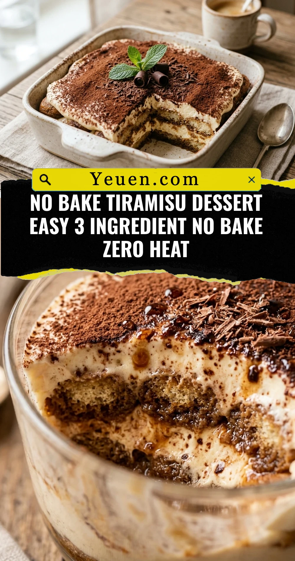 No Bake Tiramisu Dessert Easy 3 Ingredient No Bake Zero Heat