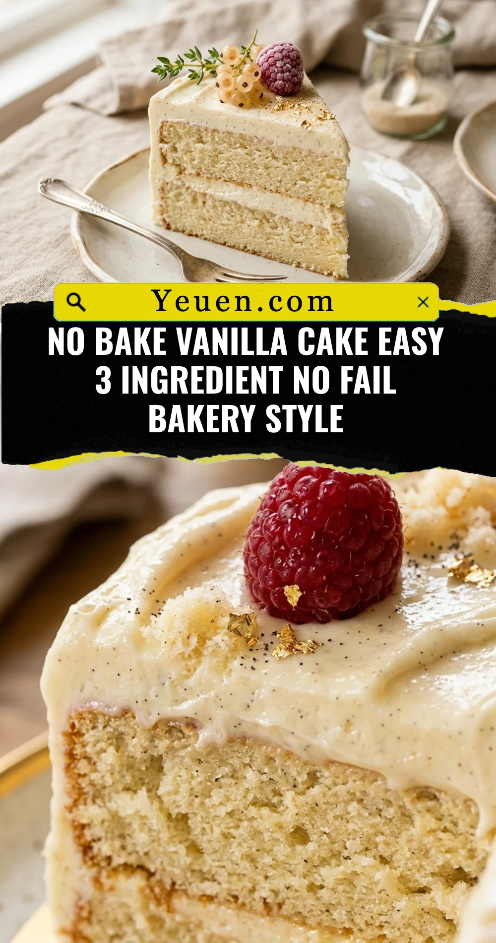 No Bake Vanilla Cake Easy 3 Ingredient No Fail Bakery Style